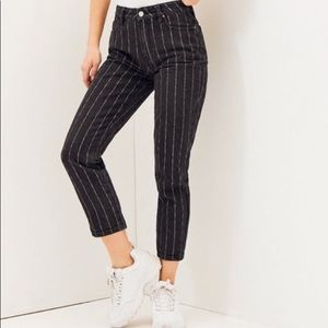 Black striped mom jeans